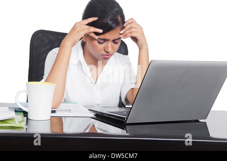 indian Business Woman Head Ache Stock Photo