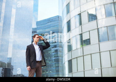 career, young businessman looking forward Stock Photo