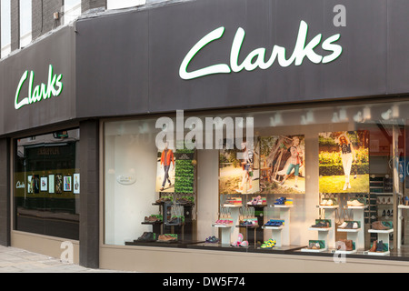 Clarks shoes. A Clarks shoe shop in Nottingham, England, UK
