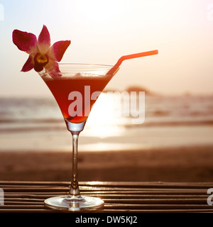 beautiful cocktail on the beach Stock Photo