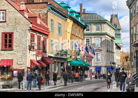 Rue Saint-Louis in the Upper Town area of Old Quebec City, Quebec, Canada Stock Photo