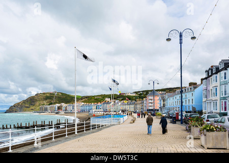 The seafront promenade at Aberystwyth, Ceredigion, Wales, UK Stock Photo