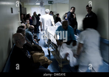 April 24, 2013 - Athens, Greece - Greece, Athens, 24 of April 2013, Strictly prohibits any kind of photography in Duty hospitals and licenses are not given by the addresses of hospitals under the guise of personal data.''The truth is always in the middle'', the people and the nursing staff did not deny the photographic approach (in a good matter) but the images that comes out is a long and unjust suffering of patients and employers and this bothers the leaders (Credit Image: © Iakovos Hatzistavrou/NurPhoto/ZUMAPRESS.com) Stock Photo