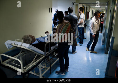 April 24, 2013 - Athens, Greece - Greece, Athens, 24 of April 2013, Strictly prohibits any kind of photography in Duty hospitals and licenses are not given by the addresses of hospitals under the guise of personal data.''The truth is always in the middle'', the people and the nursing staff did not deny the photographic approach (in a good matter) but the images that comes out is a long and unjust suffering of patients and employers and this bothers the leaders (Credit Image: © Iakovos Hatzistavrou/NurPhoto/ZUMAPRESS.com) Stock Photo