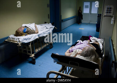 April 24, 2013 - Athens, Greece - Greece, Athens, 24 of April 2013, Strictly prohibits any kind of photography in Duty hospitals and licenses are not given by the addresses of hospitals under the guise of personal data.''The truth is always in the middle'', the people and the nursing staff did not deny the photographic approach (in a good matter) but the images that comes out is a long and unjust suffering of patients and employers and this bothers the leaders (Credit Image: © Iakovos Hatzistavrou/NurPhoto/ZUMAPRESS.com) Stock Photo