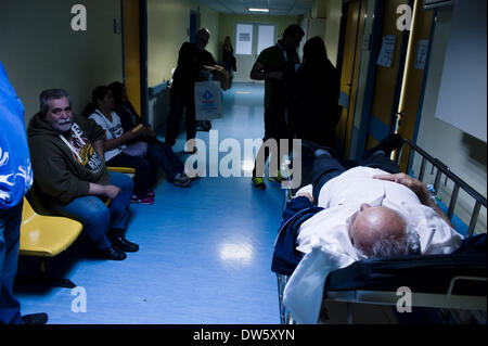 April 24, 2013 - Athens, Greece - Greece, Athens, 24 of April 2013, Strictly prohibits any kind of photography in Duty hospitals and licenses are not given by the addresses of hospitals under the guise of personal data.''The truth is always in the middle'', the people and the nursing staff did not deny the photographic approach (in a good matter) but the images that comes out is a long and unjust suffering of patients and employers and this bothers the leaders (Credit Image: © Iakovos Hatzistavrou/NurPhoto/ZUMAPRESS.com) Stock Photo