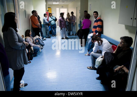 April 24, 2013 - Athens, Greece - Greece, Athens, 24 of April 2013, Strictly prohibits any kind of photography in Duty hospitals and licenses are not given by the addresses of hospitals under the guise of personal data.''The truth is always in the middle'', the people and the nursing staff did not deny the photographic approach (in a good matter) but the images that comes out is a long and unjust suffering of patients and employers and this bothers the leaders (Credit Image: © Iakovos Hatzistavrou/NurPhoto/ZUMAPRESS.com) Stock Photo