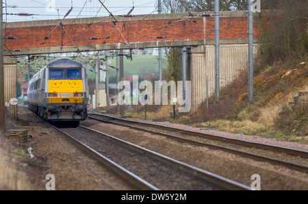 Pantograph on an Intercity 225 electric railway locomotive, UK Stock ...