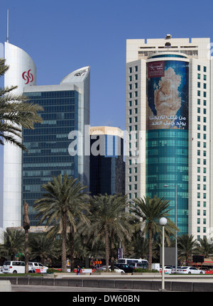 Qatar, Doha, West Bay, business district, skyline, Stock Photo