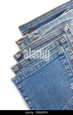 jeans blue pocket texture on white background Stock Photo