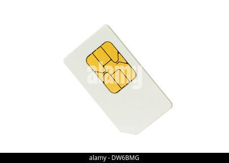 Sim card isolated on white with clipping path Stock Photo