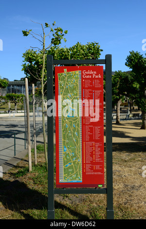 map sign golden gate park san francisco california signs directions maps help assistance Stock Photo