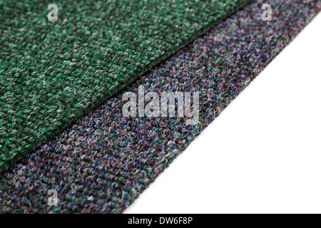 A close up picture of a gray and green carpets Stock Photo