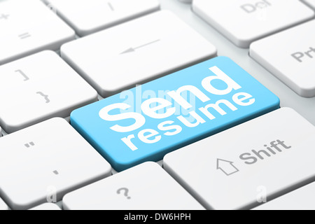 Business concept: Send Resume on computer keyboard background Stock Photo