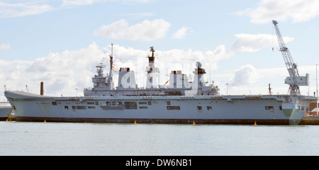 HMS Illustrious (R06) British Invincible-class light aircraft carrier 1978 launched in Portsmouth dockyard Stock Photo