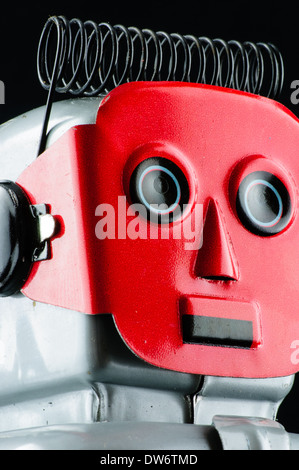 Close up of vintage tin wind up toy robot Stock Photo