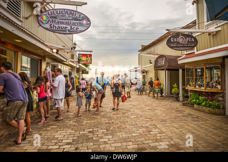 The world famous town of Lahaina on the Hawaiian island of Maui. Stock Photo