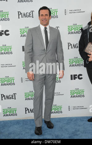 Los Angeles, California, USA. 1st March 2014.  Jon Hamm attending the 2014 Film Independent Spirit Awards held at the Santa Monica Beach in Santa Monica, California on March 1, 2014. 2014(Credit Image: © D. Long/Globe Photos/ZUMAPRESS.com) Credit:  ZUMA Press, Inc./Alamy Live News Stock Photo