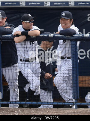 Tampa, Florida, USA. 27th Feb, 2014. Ichiro Suzuki (Yankees), Hideki Matsui MLB : New York Yankees spring training baseball game in Tampa, Florida, United States . © AFLO/Alamy Live News Stock Photo