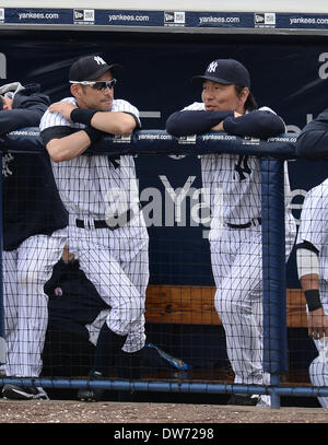 Tampa, Florida, USA. 27th Feb, 2014. Ichiro Suzuki (Yankees), Hideki Matsui MLB : New York Yankees spring training baseball game in Tampa, Florida, United States . © AFLO/Alamy Live News Stock Photo