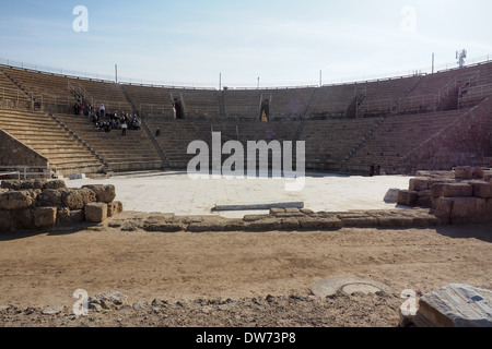 Roman ampitheatre Caesarea Maritima National Park Israel Stock Photo