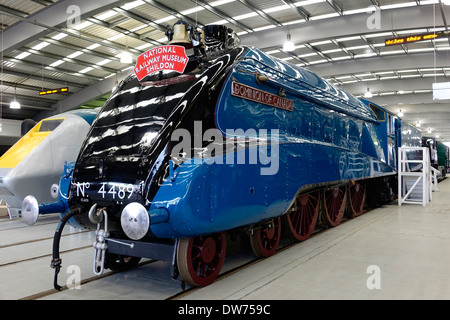 Ex LNER A4 Pacific class steam locomotive engine “Dominion of Canada” on display at the National Railway Museum Shildon UK Stock Photo
