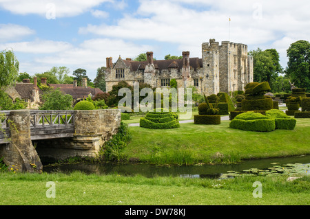 Hever Castle in the village of Hever Kent England United Kingdom, UK Childhood home of Anne Boleyn, second wife of King Henry VIII Stock Photo