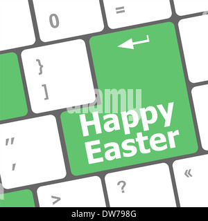 Happy Easter text button on keyboard keys Stock Photo