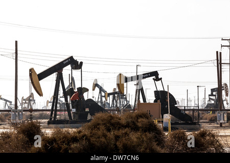 The Lost Hills Oil Field in Kern County California Stock Photo