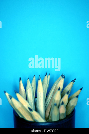 Still life of pencils in a pot Stock Photo