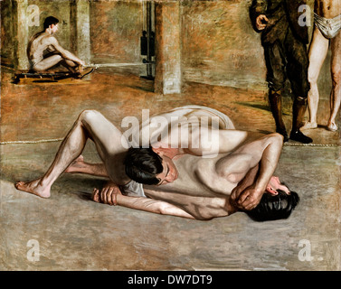 Thomas Eakins, Wrestlers 1899 Oil on canvas. Los Angeles County Museum of Art, Los Angeles, USA. Stock Photo