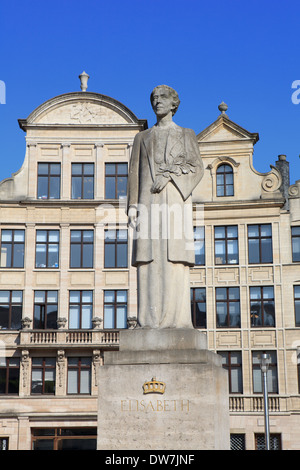 Monument to Elisabeth of Bavaria, Queen of Belgium in Brussels, Belgium Stock Photo