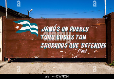 Revolucion slogan, graffiti near Parque del tren blindado (The Armored Train Park-Museum) Santa Clara, Cuba Stock Photo