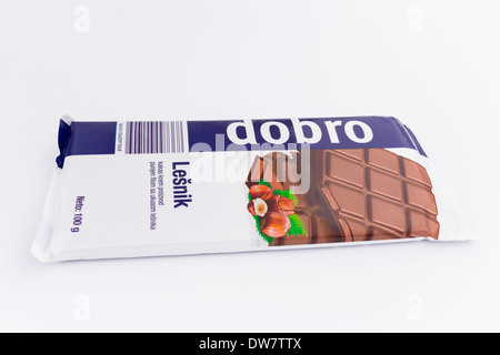 Balkan made chocolate bar Stock Photo