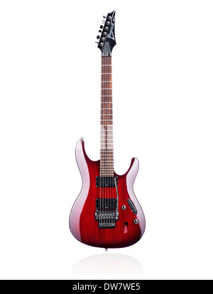 Red Ibanez S-series S420 electric guitar isolated on white background Stock Photo