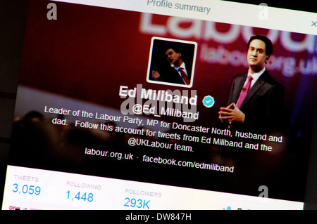 Computer screen shot: twitter account - Ed Milliband (March 2014)