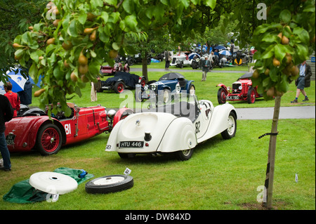 A vintage 1939 Frazer Nash-BMW 328 in the paddock at the VSCC Prescott Speed Hill Climb, Gloucestershire, England, UK. Stock Photo