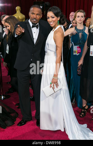 LOS ANGELES, USA.: Corinne Foxx & Jamie Foxx at the premiere of "47