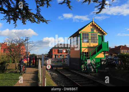 Signal box at Sheringham railway station in North Norfolk, England, UK. Stock Photo