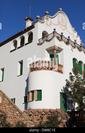 Modernist building Casa Trias in the Park Guell, Barcelona, Catalonia. Stock Photo