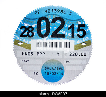 UK Car Tax Disc Stock Photo