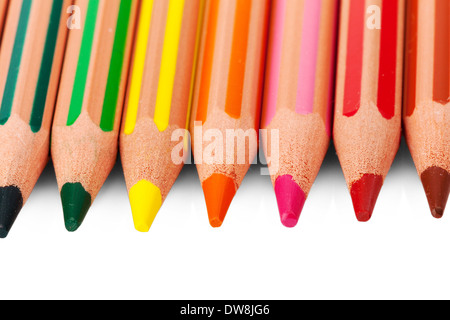 Color pencils isolated on white background Stock Photo