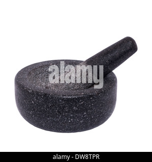 A pestle and mortar on a white background Stock Photo