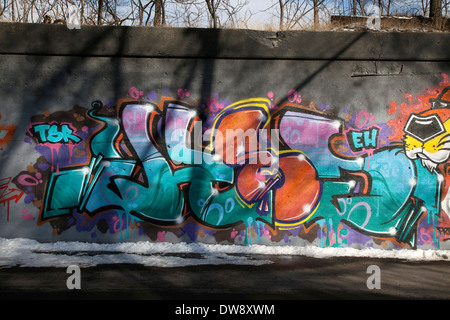 Graffiti on wall, Detroit, Michigan USA Stock Photo