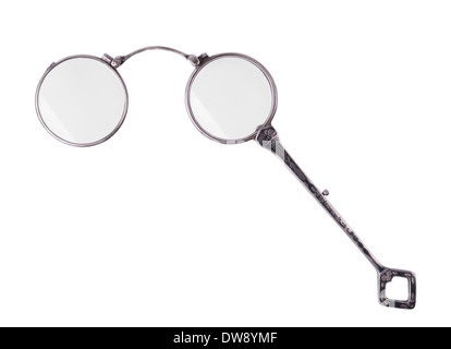 rarity vintage lorgnette isolated on white background Stock Photo