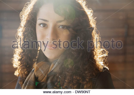 Close-up portrait of beautiful woman outdoors