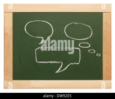thought bubbles on blackboard Stock Photo