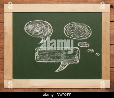 thought bubbles on blackboard Stock Photo