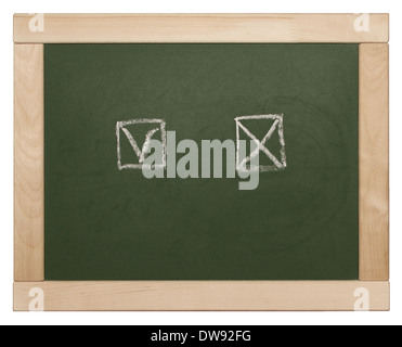 checkbox on a blackboard Stock Photo