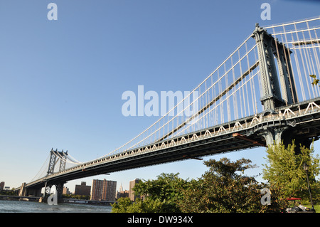 The Manhattan bridge taken from Brooklyn (New York City) Stock Photo